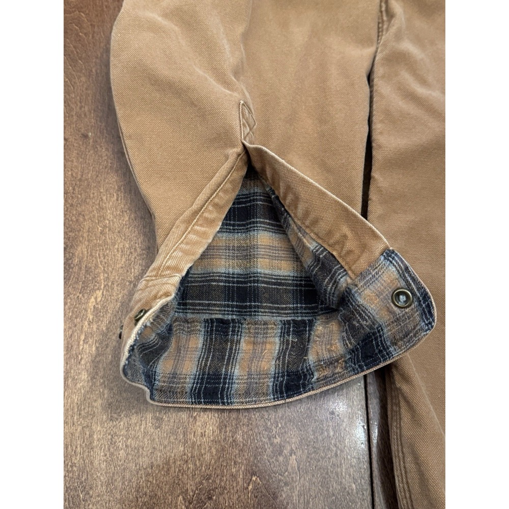 Carhartt Flannel Lined Duck Canvas Shirt Jacket Mens M Brown Snap S296brn - Picture 4 of 15